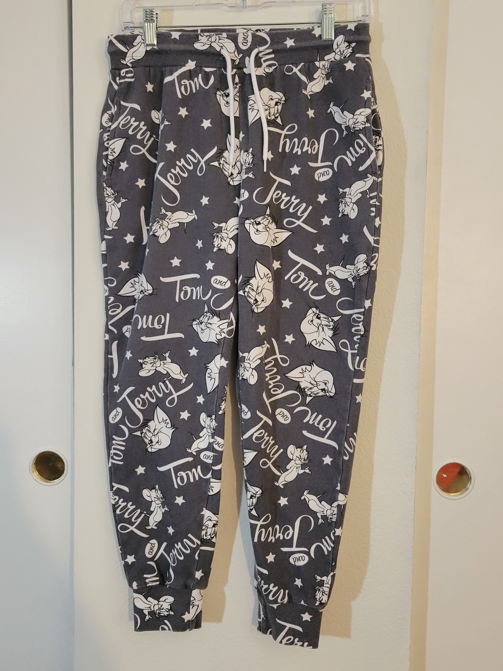Tom and Jerry Graphic Lounge Joggers - Charcoal & White